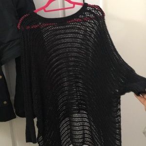 Sheer sweater high neck